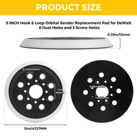 MOGRQAP Pack of 2 125 mm Sanding Discs for Bosch GEX 125-1 AE PEX 220 A & AE, 8 Holes Support Plate Sanding Plate for Bosch RSO34 & RS035 Random Orbital Sanders Sanders