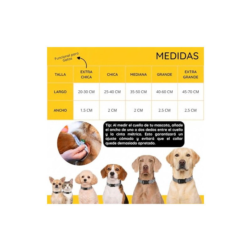 Collar para Perro y Gato. Diseño Cómodo, Resistente y Ajustable.