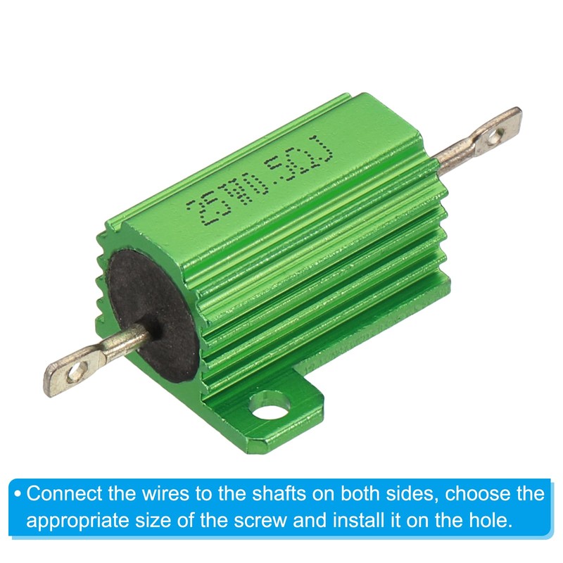 PATIKIL 25W 0.5 Ohm Aluminum Shell Resistor 5 Pack Aluminum