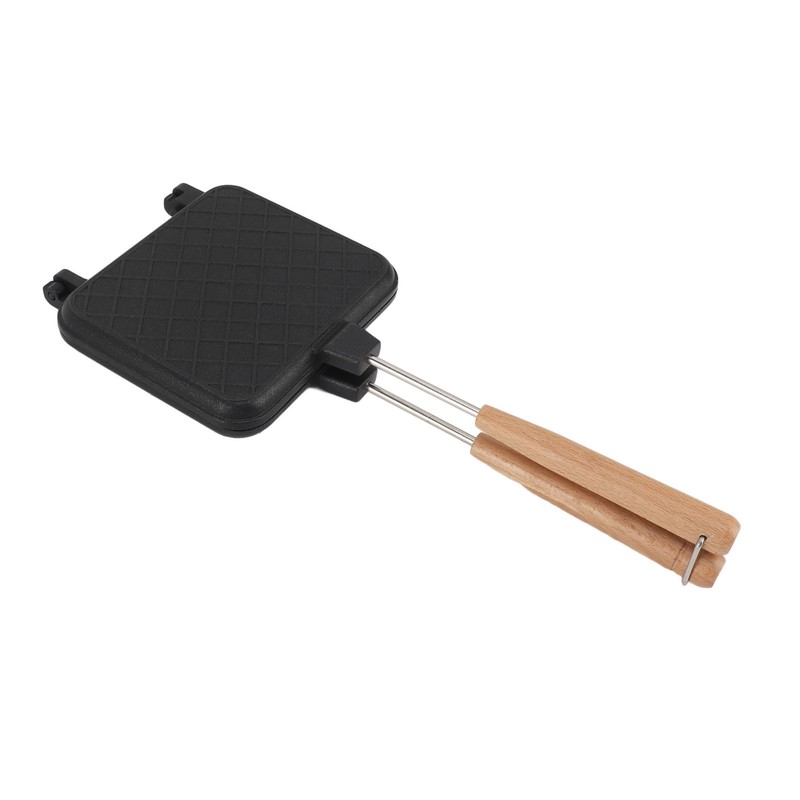 Double Sided Frying Pan Aluminum Solid Wood Anti Stick Stovetop