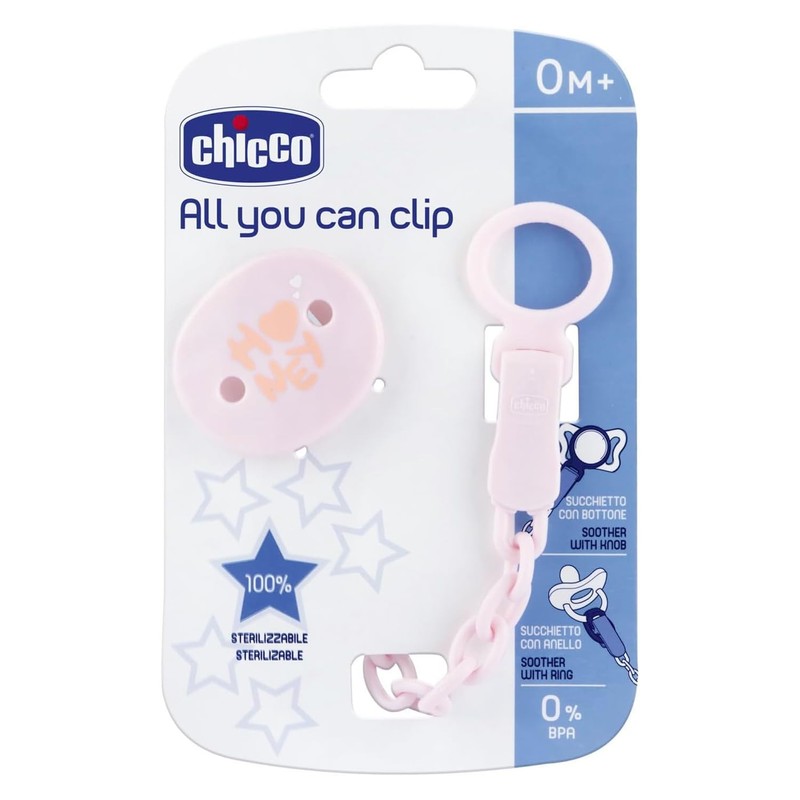 Chicco Mordedera Clip Chupete Rosa All You Can