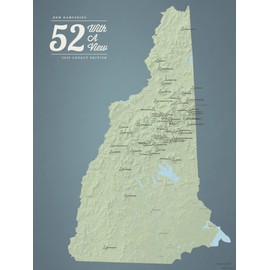 Best Maps Ever New Hampshire '52 With A View' Legacy Edition Map 18x24 Poster (Sage & Slate Blue, Legacy Edition)