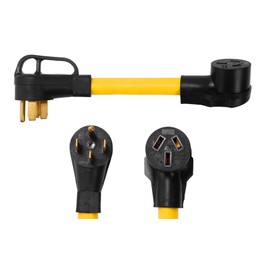 ONETAK NEMA 14-50P to 10-50R 120V/240V 50 Amp 4 Prong Male Plug to 3 Prong Female Outlet Receptacle Generator Welder Dryer Power Cord Adapter