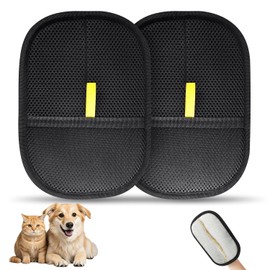 Alluring Pack of 2 Pet Hair Removal Gloves, 2025 Electrostatic Pet Hair Remover, Cat Hair Remover, Fur Magnetic Glove for Cleaning Hair Removal and Beauty Purposes