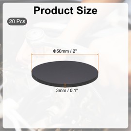 PATIKIL Rubber Solid Discs Washers, 20 Pcs 50mm OD x 3mm Thick Rubber Round Gasket Pad Bushings Spacer Washer for DIY Gasket Craft, Black