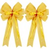 2 Pcs Large Yellow Christmas Wreath Bow Decor,Summer Tree Topper