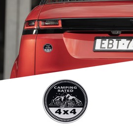 Zufoty Camping Rated Car Badge Car Emblem, 4 x 4 Metal Automotive Badge, 3D Metal Car Badges Emblems Decals Car Badge Decals Stickers, Car Emblems Badge Compatible with Car (Camping Rated)