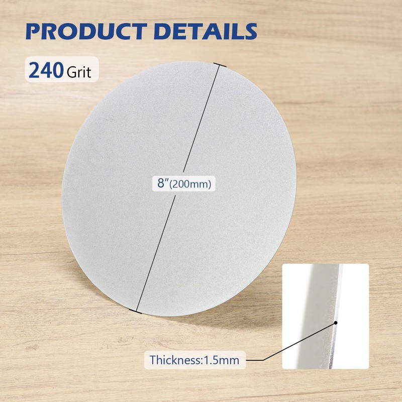 SCOTTCHEN Diamond Grinding Disc, 8” (200mm),No Center Hole,Flat Lap Disk