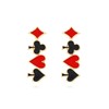 Colorful Poker Shape Heart Spade Diamond Club Earrings for Women