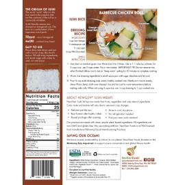 Barbecue Sushi Wraps (5 Count) – Vegan, Gluten-Free, Plant-Based Sushi Wraps with Savory BBQ Flavor – Low-Carb, Non-GMO Alternative to Seaweed Sheets