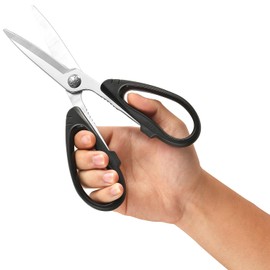 Kitchen Scissors, Gerior Heavy Duty All Purpose Kitchen Shears for Food, Meat, Poultry, Cooking with Blade Cover (Black)