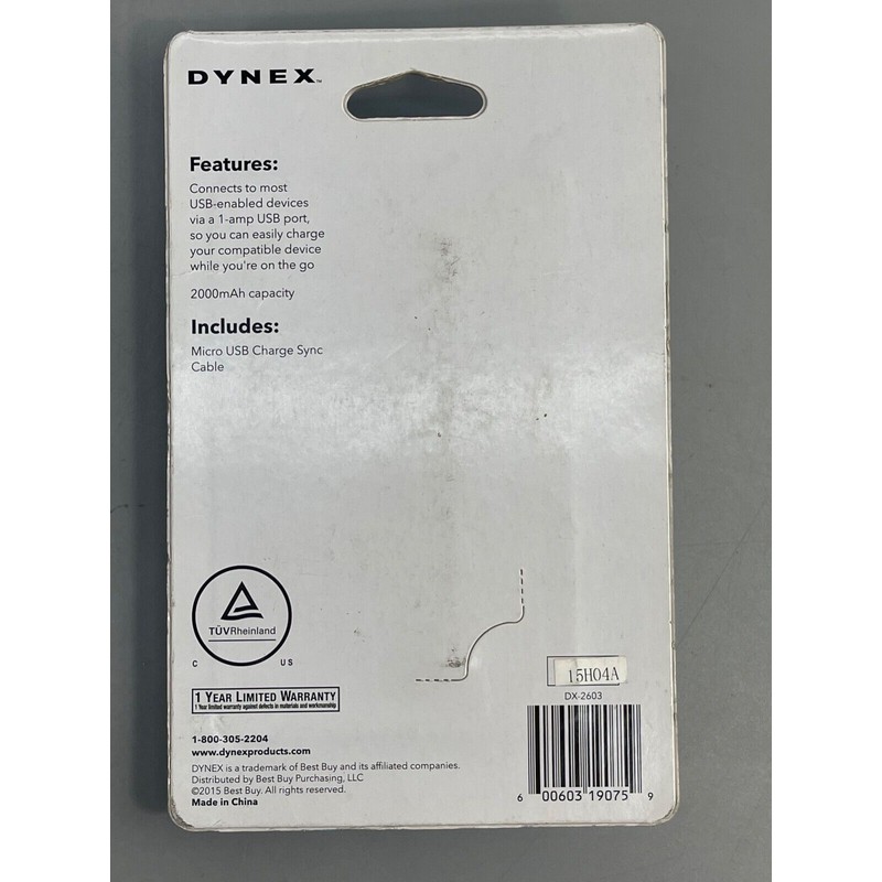 DYNEX PORTABLE POWER 2000mAh Capacity Pink DX-2603 NEW