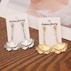 Gold Ginkgo Leaf Earrings for Women Big Bohemia Geometric Leaf