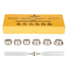 Watch Back Removal Tool, Hand Held Watch Case Opener Closer Remover Watch Repair Tool Kit Watch Opener Wrench Dies Repairer Tool Set with Six Grooved Dies for Oyster Model