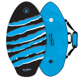 Own the Wave New Zealand Black Claw Strike 40’ High Performance Wooden Skimboard with Padded Carry Bag Made from Recycled Plastics Colored EVA Grip Pad High Gloss Clear Coat Skim Boards Kids Adults
