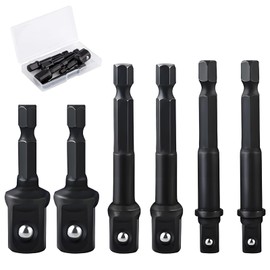GIONAR 6PCS Impact Socket Adapter Set, 1/4, 1/2, 3/8 Inch Impact Driver Socket Adapter Conversion Kit, Drill Socket Adaptor for Wrench & Hand Tools, Impact Socket Adapter Set for Daily Use