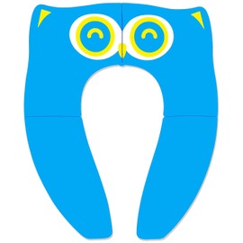 ABC123 Toddler Potty Training Seat - Portable Non-Slip Silicone Toilet Seat with Carrying Bag - Travel Potty Seats for Kids & Babies (Blue)