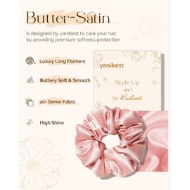 Yanibest Satin Scrunchies for Women-No Crease Silk Scrunchies for Girls Soft Satin Hair Ties Ponytail Holders ，8Pcs