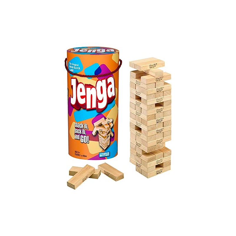 Hasbro Gaming - Juego Jenga (contenedor de fácil almacenamiento)