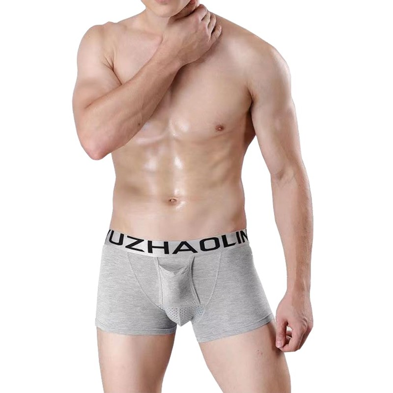 Feelonger Mens Functional Boxers Briefs Separate Underwear Enhancing Pouch Trunks