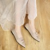 HIULYCENCE Flats for Women Pointed Toe Ballet Flats with Bow