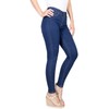 2LUV Jeans ajustados elásticos de 5 bolsillos para mujer, azul
