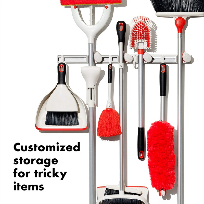 OXO Good Grips Wall-Mounted Mop and Broom Organizer