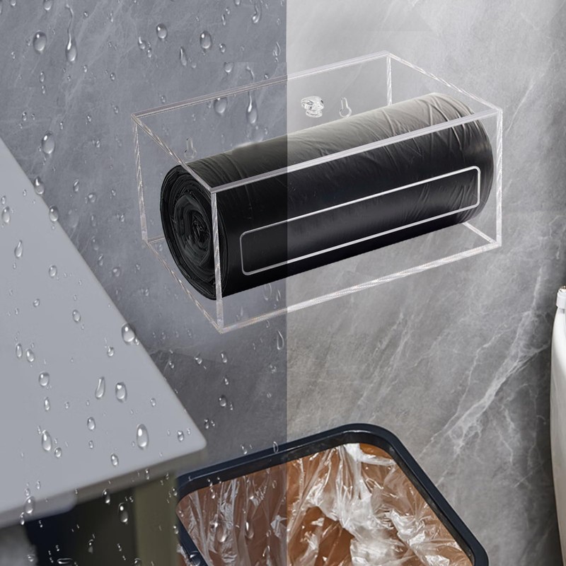 Trash Bag Organizer Dispenser, Acrylic Garbage Bag Holder Dispenser, Trash