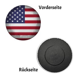 USA Flag Magnet Round Beautiful Round Magnet with Flag Motif for Hanging Travel Photos or Souvenir Decoration for the Fridge