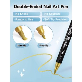 24 Colors Nail Art Markers Set, Kalolary 3D Nail Art Pens Double-headed Nail Point Graffiti Dotting Pen Quick-Drying Drawing Painting Liner Brush for DIY Nail Art Home & Salon Manicure Tools