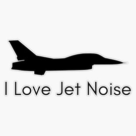 I Love Jet Noise Window Bumper Sticker Decal 5"