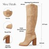 Erocalli Suede Knee-High Boots Fall Boot For Women Chunky Block