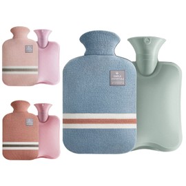 Hot Water Bag, 1.8L Capacity with Soft Lid, Protection for Children and Adults from the Cold, The Winter Blanket Can Be Heated and Keep Warm (Blue)