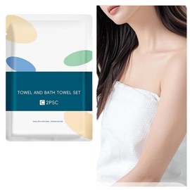 Effnny 10 Sets - Disposable Towel and Bath Towel Set, Individually Wrapped, 90GSM Thick, Soft & Highly Absorbent, 23.62"x11.81" Towels + 55.1"x27.5" Bath Towels for Travel, Hotel, Spa, Gym, Camping