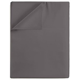 King Size Flat Bed Sheet - Hotel Luxury Single Flat Sheet Only - Wrinkle Free & Fade Resistant Flat Sheet - Extra Soft, Breathable Bedding for Women, Men, Kids & Teens - Dark Grey Flat Sheet Only
