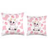 Cute Pink Strawberry Cow Print Kawaii Throw Pillow