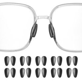 HARFINGTON 10 Pairs Eyeglass Nose Pad 3.2mm Thickness Silicone Adhesive Anti-Slip Glasses Nose Grip Air Bag Teardrop Shape Glasses Nose Pads for Plastic Frame Glasses Sunglasses, Black