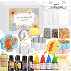 TSVATE Bath Bomb Making Kit-DIY Bath Bomb Kit for Women, Make Your Own Shower Bombs with Bath Bomb Press, Spa Craft Kits Christmas Bath & Bathing Making Supplies Gifts for Women Girls Kids