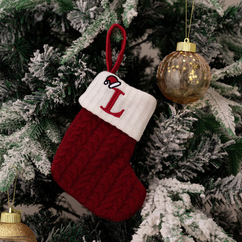 Christmas Stocking – Green A-Z Letter Hanging Christmas Stockings, Christmas