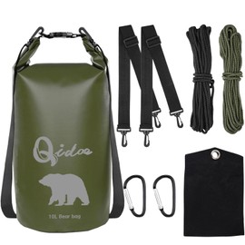 Bear Food Bag for Camping Ultralight Food Bag Hanging System 10 L Waterproof Bear Bag Pulley Systems Includes Waterproof Bear Bag, Nylon Ropes, Hooks for Camping Backpacking