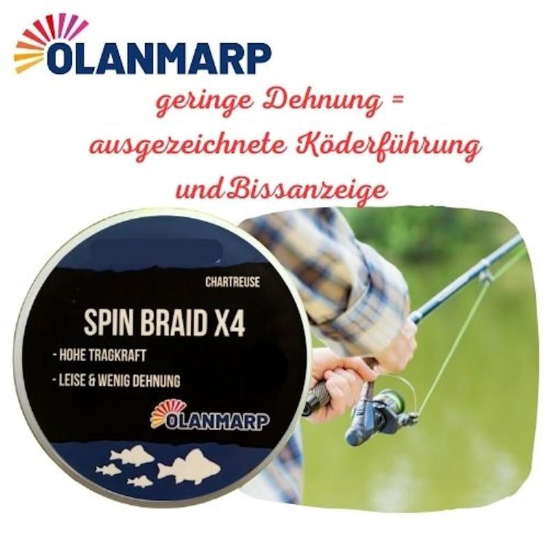 Olanmarp Spin Braid X Colour Chartreuse - Braided Fishing Line,
