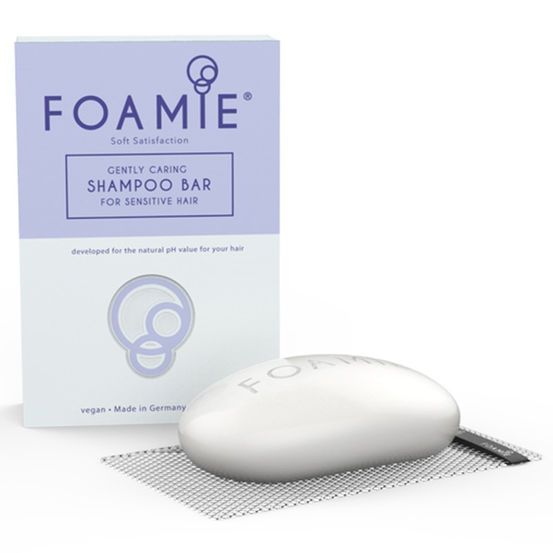 Foamie Soft Satisfaction Shampoo Bar Hydrating Sensitive Hair wheat protein