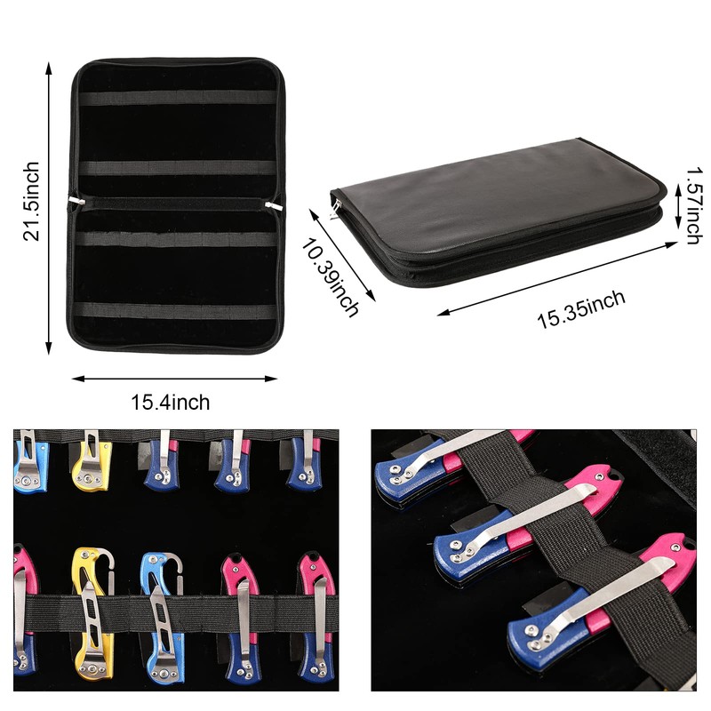 QEES Knife Case,Knife Display Case for 32 Slots Pocket Knives,Knife