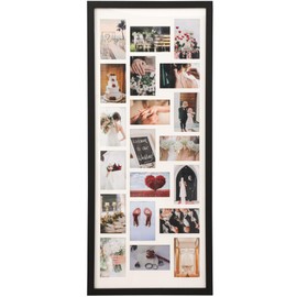 20 Openings 4x6 Picture Collage Frame - Wall Mounted Multi Picture Display for 20 Photos,Mordern Wooden Style,Easy to Swap (Black *1)