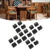 20 Pcs Chair Leg Floor Protector Rectangular Transparent Black Felt