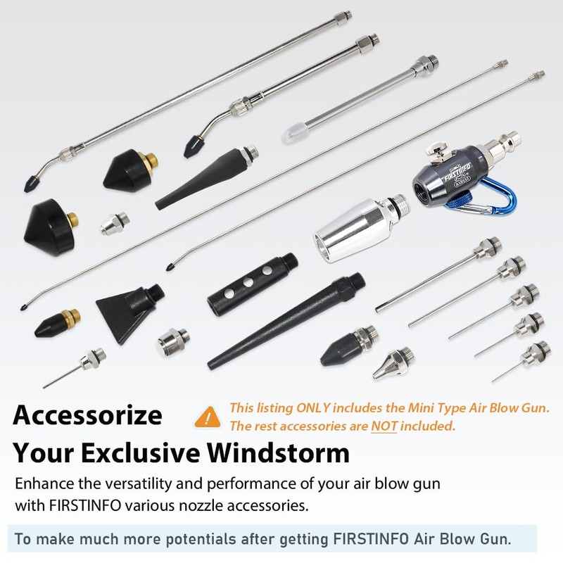 FIRSTINFO A18537US Mini Aluminum Windstorm Air Duster – High Flow