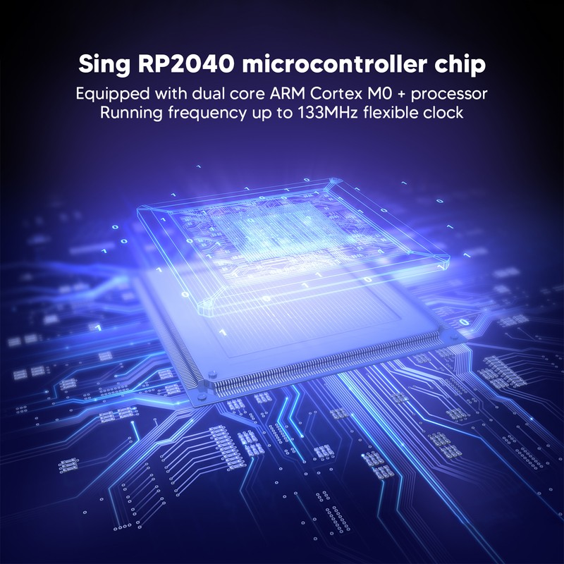 Waveshare RP2040 Microcontroller Development Board Accelerometer Gyroscope Sensor Development Board