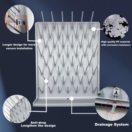 YTFLOT Lab Drying Rack 52 Pegs Laboratory Cabinets Glass Drying Racks Wall-Mount Grey Cleaning Frame for School Laboratory Utensils Newest Hidden Installation