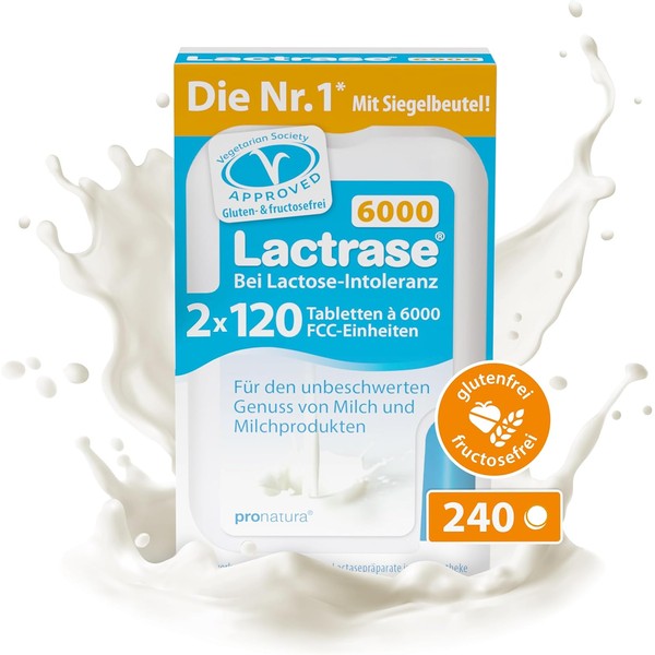 Lactrase 6,000 Click Dispenser – 2 x 120 Lactase Tablets
