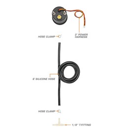 GlowShift Tinted 7 Color 30 PSI Turbo Boost/Vacuum Gauge Kit - Includes Mechanical Hose, T-Fitting & Wiring - Multi-Color Display - Black Dial - Smoked Lens - for Car & Truck - 2-1/16" 52mm